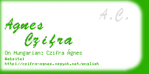 agnes czifra business card